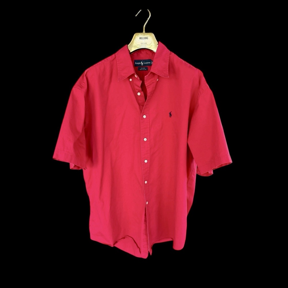 Ralph Lauren Blake Men's Blake Red Short Sleeve Button Down Shirt Sz XXL Faded‎